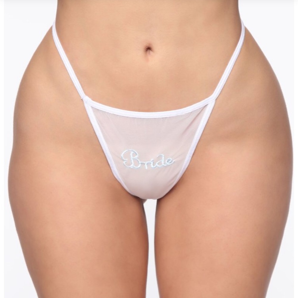 Wedding Cake Bride Veil Thong Panty